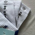 Crown Logo Ribbed Athletic Crew Socks