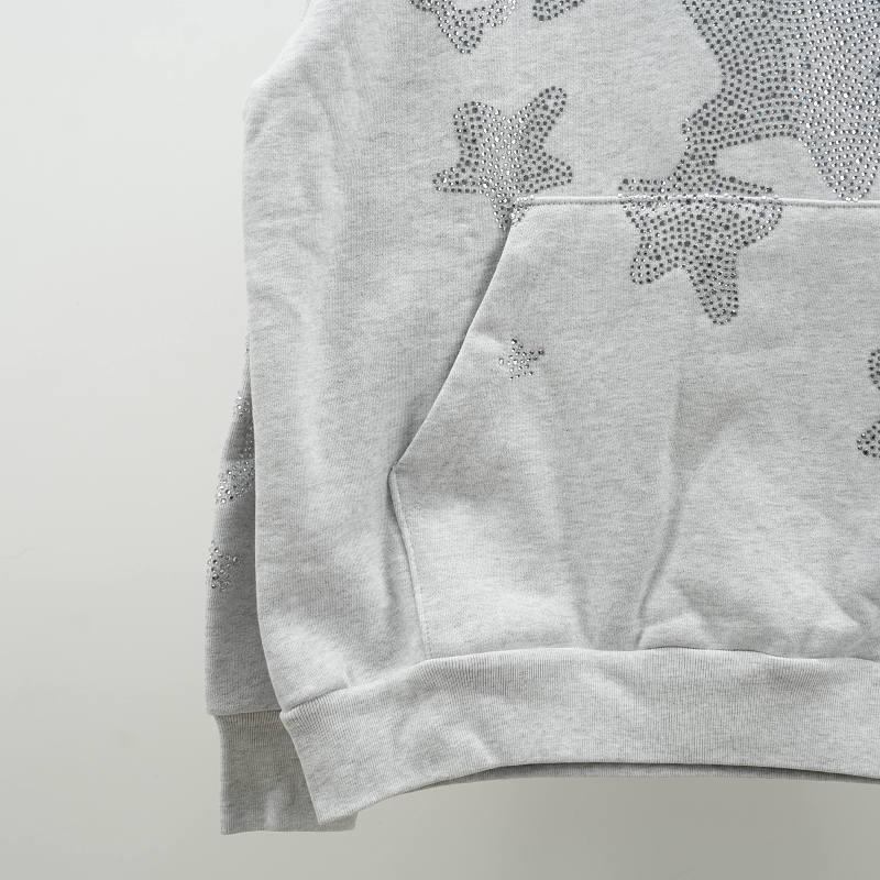 Sp5Der Rhinestone Beluga Hoodie Heather Grey