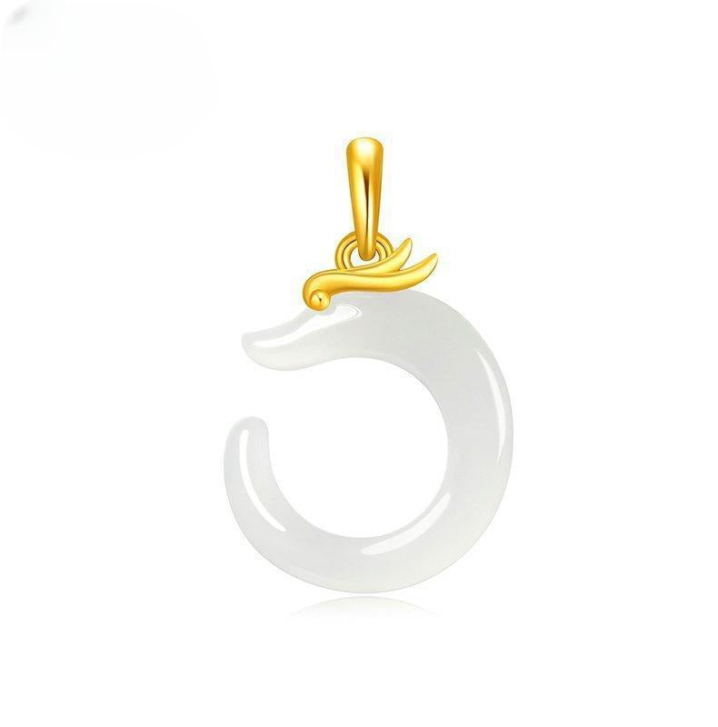 Zodiac Dragon Jade Necklace Pendant -Fortune Prosperity