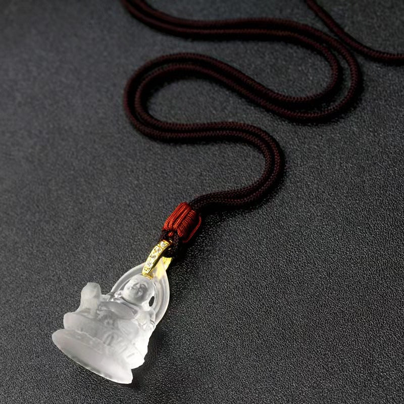 Laughing Buddha Liuli Pendant-Joy Abundance & Contentment