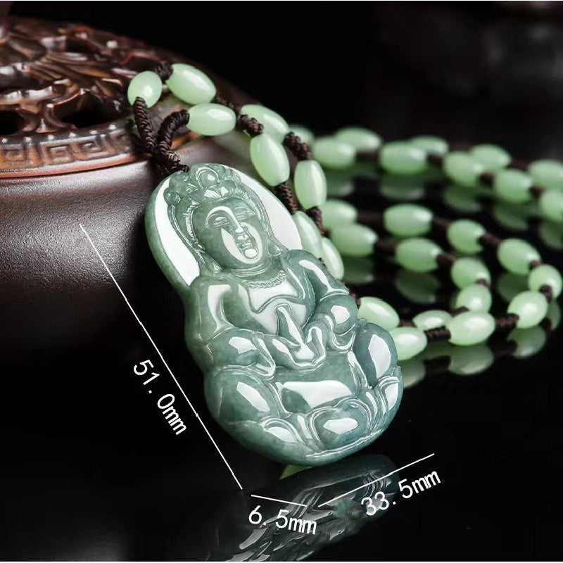 Guan Yin Avalokiteshvara Jade Pendant Necklace-Compassion