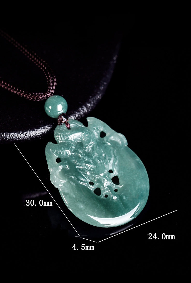 Dragon Drinking Water Jade Pendant-Prosperity, Peace & Lasting Fortune