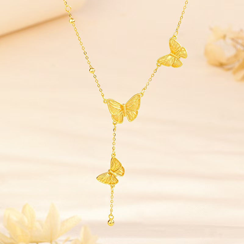 Gold Butterfly Cascade Necklace ¡ª Transformation ¡¤ Lightness ¡¤ New Beginnings