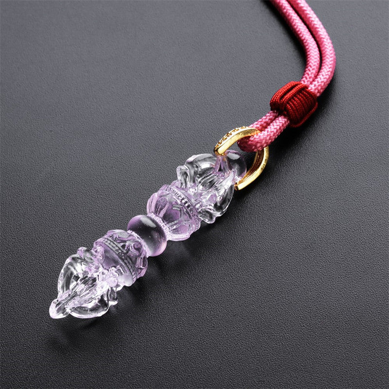 Tibetan Vajra Glaze Pendant Necklace for Mindful Strength