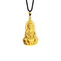 Golden Guanyin Bodhisattva Pendant Necklace–Symbol of Compassion and Protection