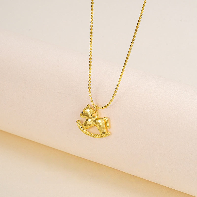 Lucky Spark Horse Golden Necklace-2026 Symbol of Progress & Fortune