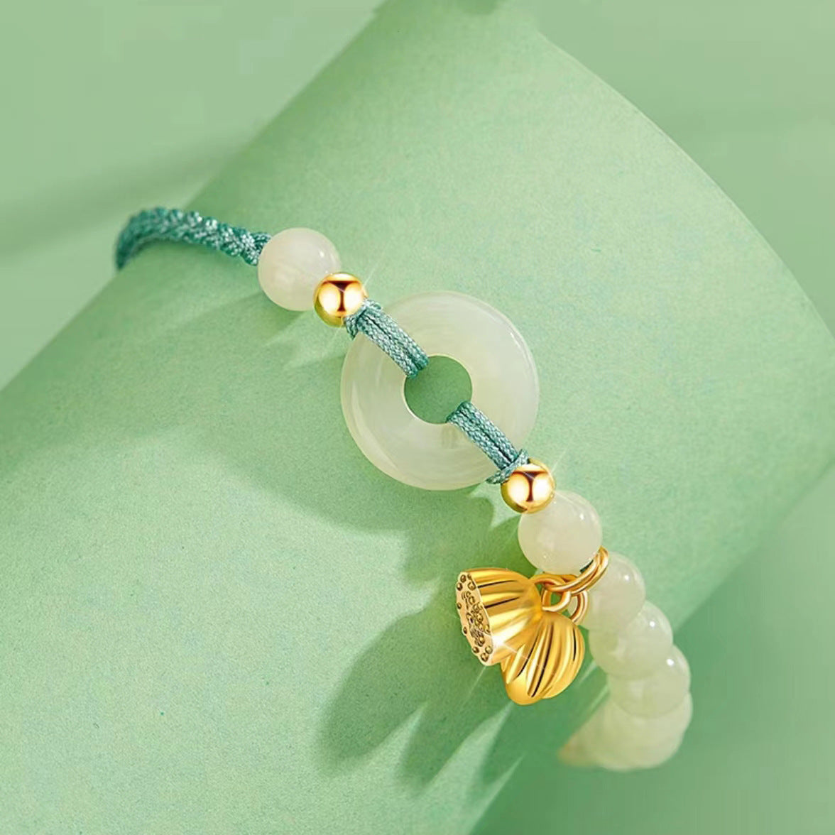 Lotus Flower Peace Knot Jade Bracelet-Inner Peace