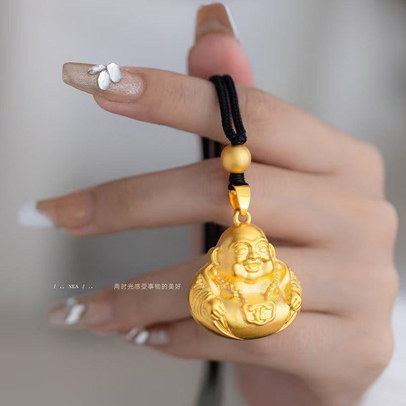 Golden Happy Buddha Pendant-Joy & Traditional Good Fortune