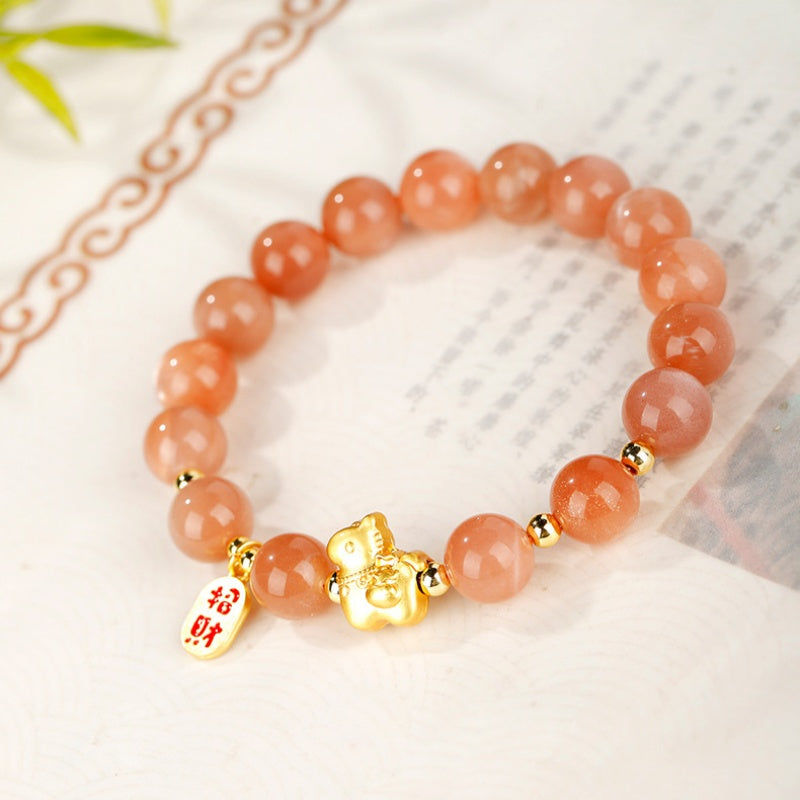 Sunstone Year of the Horse Good Fortune Bracelet ¨C 18K Gold Vermeil & Natural Vitality