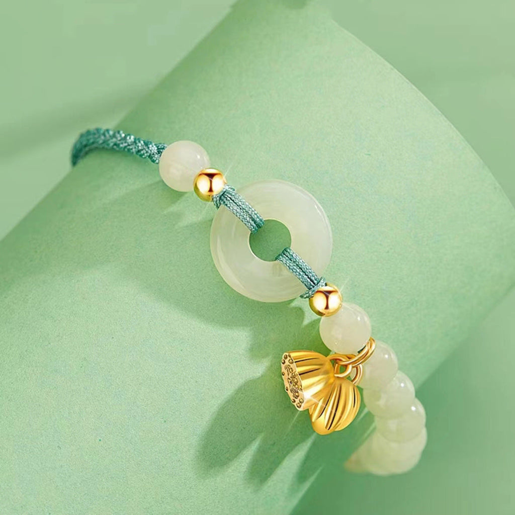 Lotus Flower Peace Knot Jade Bracelet-Inner Peace