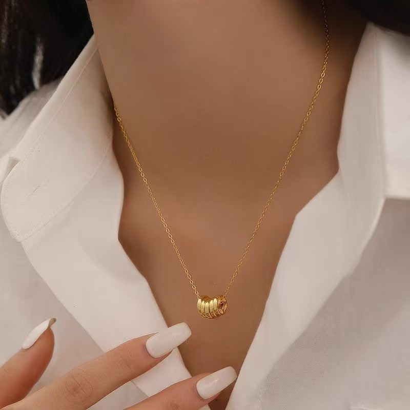 Prosperity Flow Coin Pendant Gold-Plated Silver Necklace