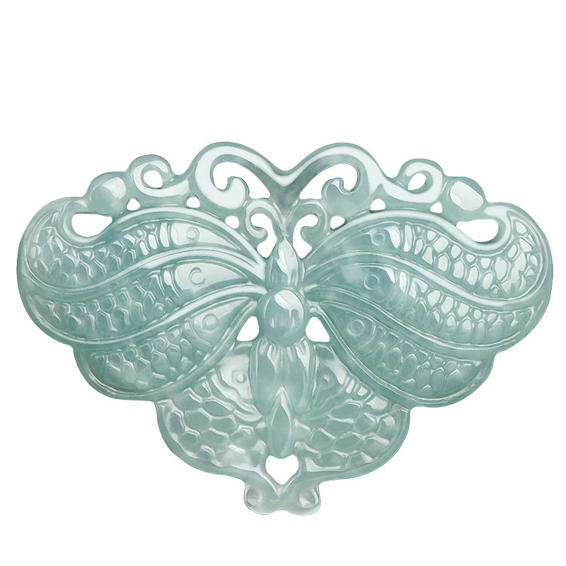 Serene Transformation Butterfly Jade Pendant-Whispers of the Azure Wing: A Soul's Metamorphosis