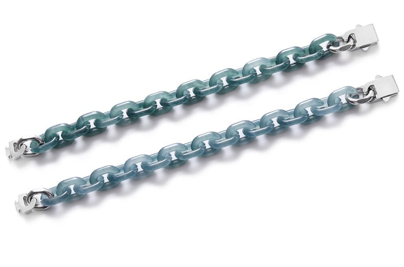 O-Link Natural Jade Cuban Bracelet-Balance. Connection