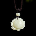 Hetian Jade Lotus Pendant Necklace-Inner Clarity