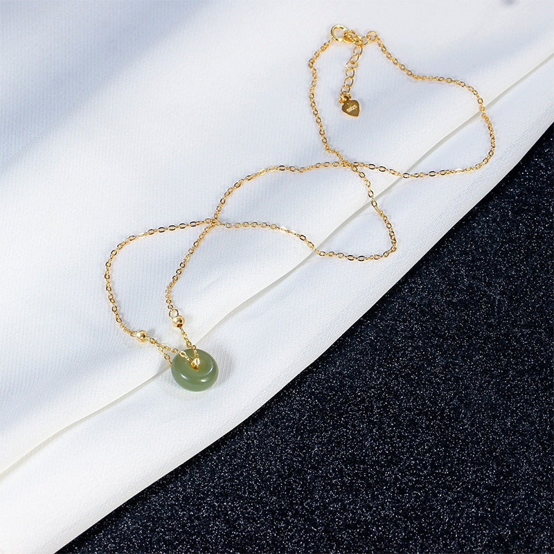 Green Jade Pingan Necklace-Protection and Safety