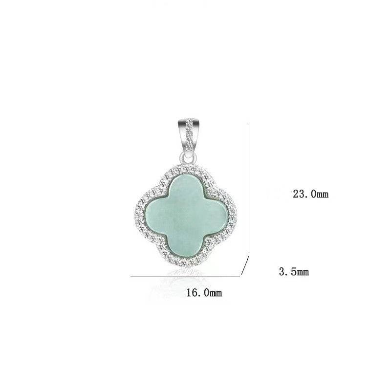 Four Leaf Clover Jade Necklace-Faith & Hope