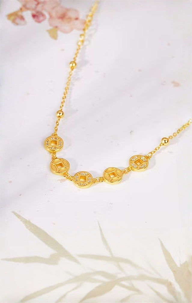 Rolling Fortune Coin Bracelet ¨C18k Gold Plated 925 Sterling Silver