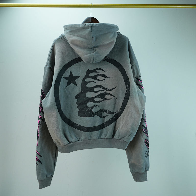 Hellstar Future Flame Hoodie Grey