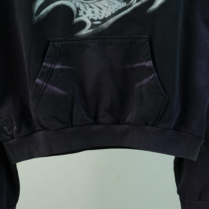 Hellstar Airbrushed Skull Hoodie Black