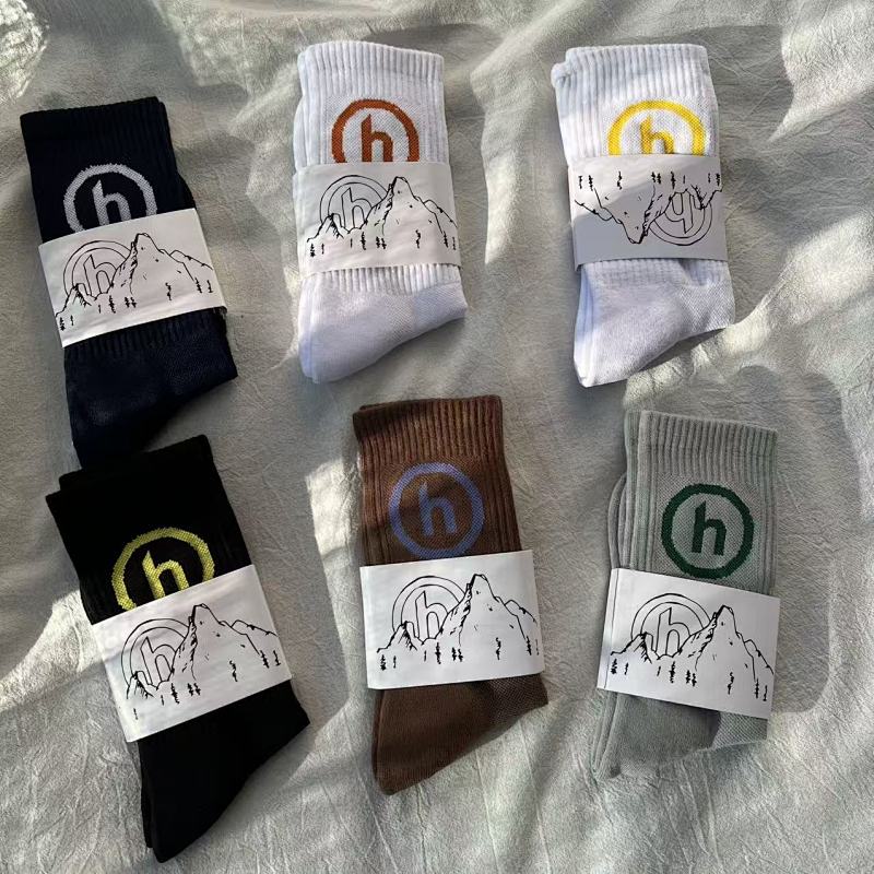 Hidden NY H Logo Crew Socks with Mountain Graphic Band