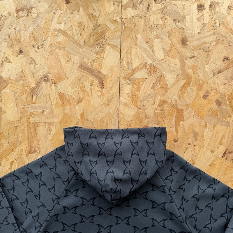 Mertra Monogram Zip Hoodie - Dark Grey