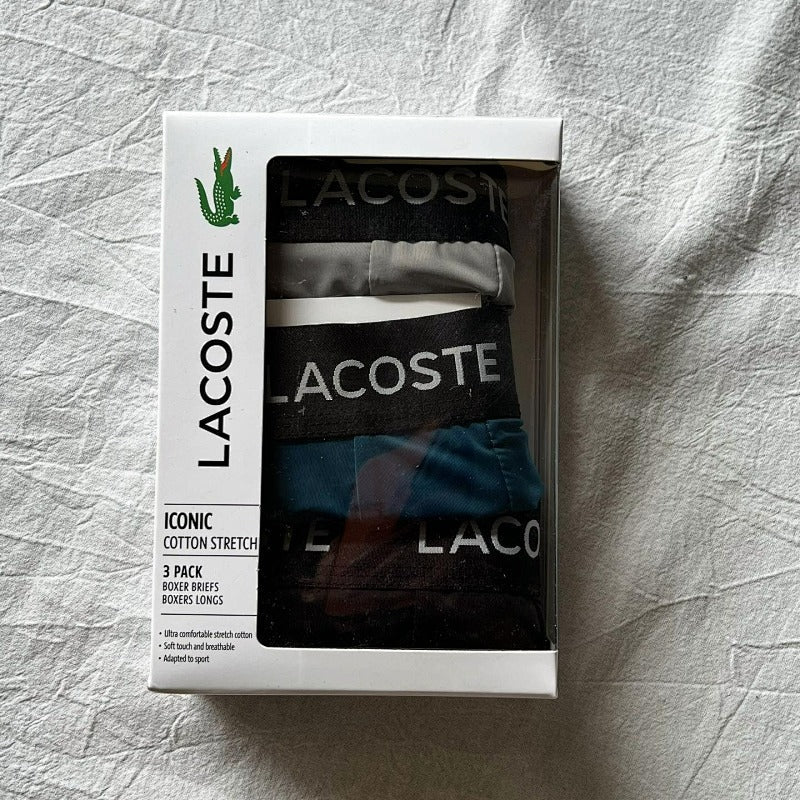 Lacoste Boxer Briefs - Black/Gray/Teal