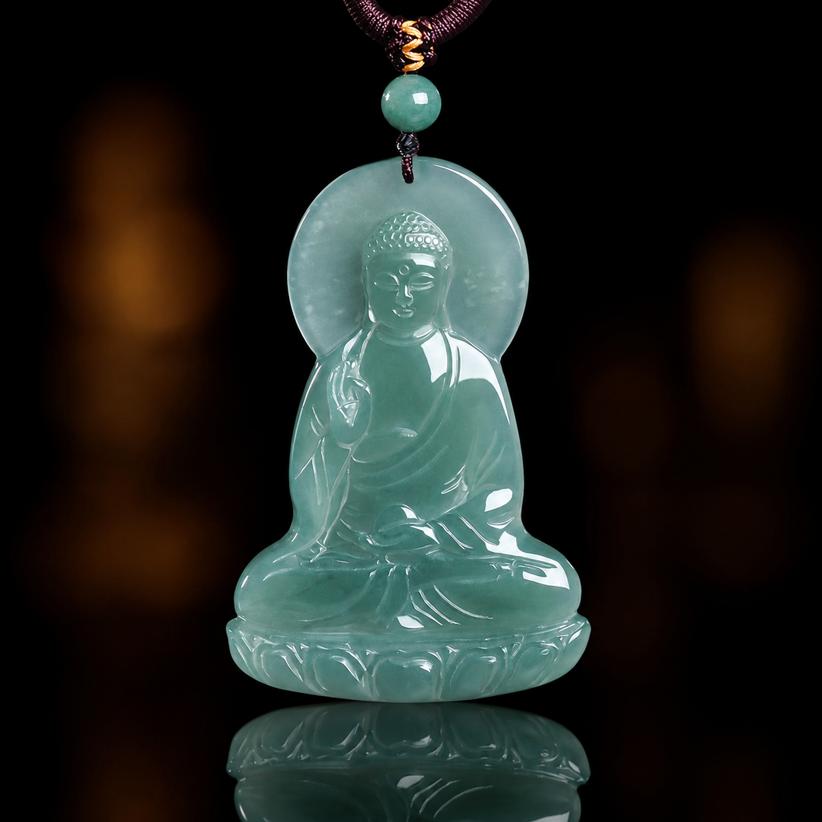 Infinite Light: Amitabha Buddha Jade Pendant-Peace. Compassion & Safe Journey