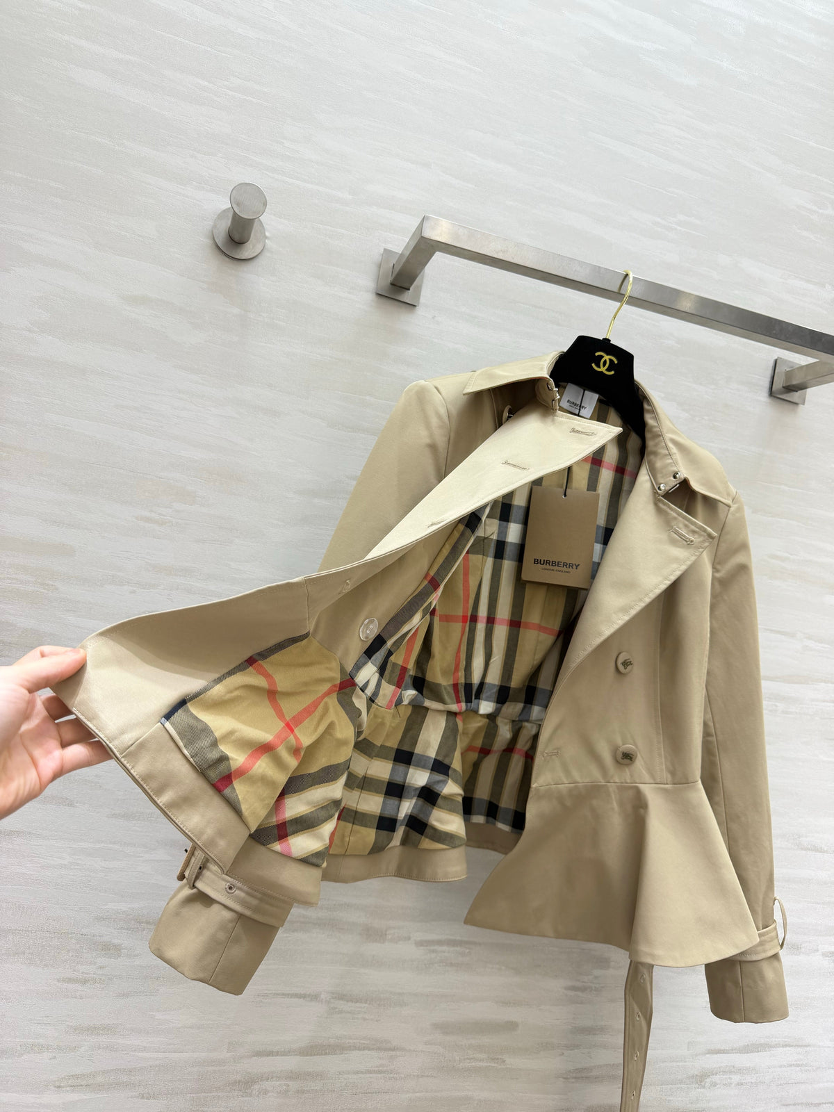 Short Peplum Trench Coat