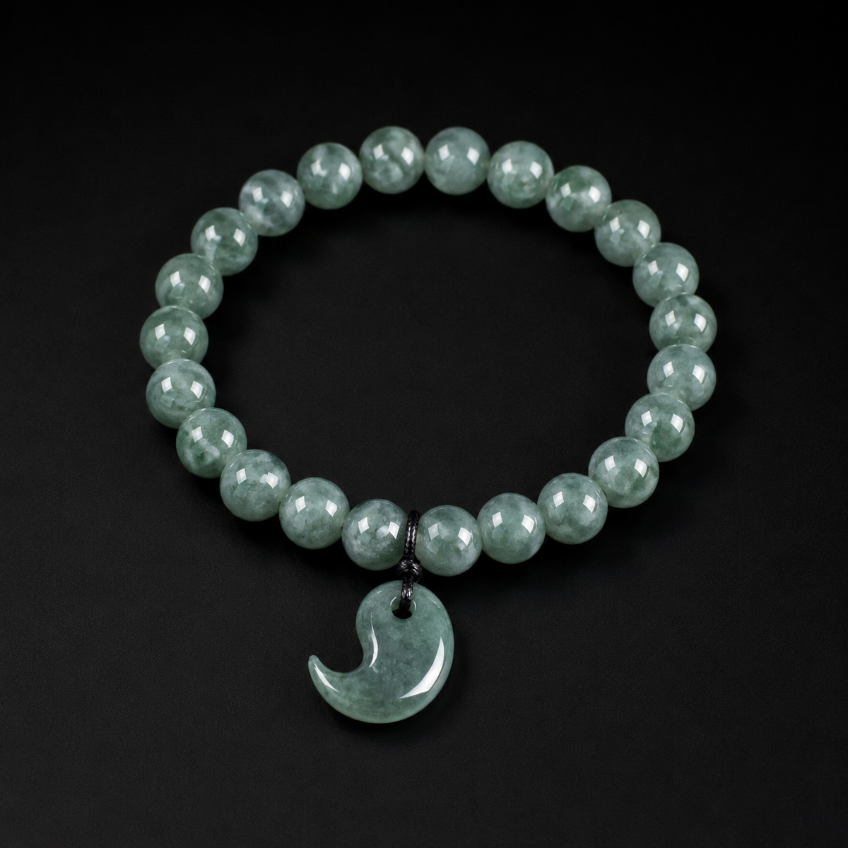 Taiji Magatama Jade Bracelet-Balance, Harmony & Peace