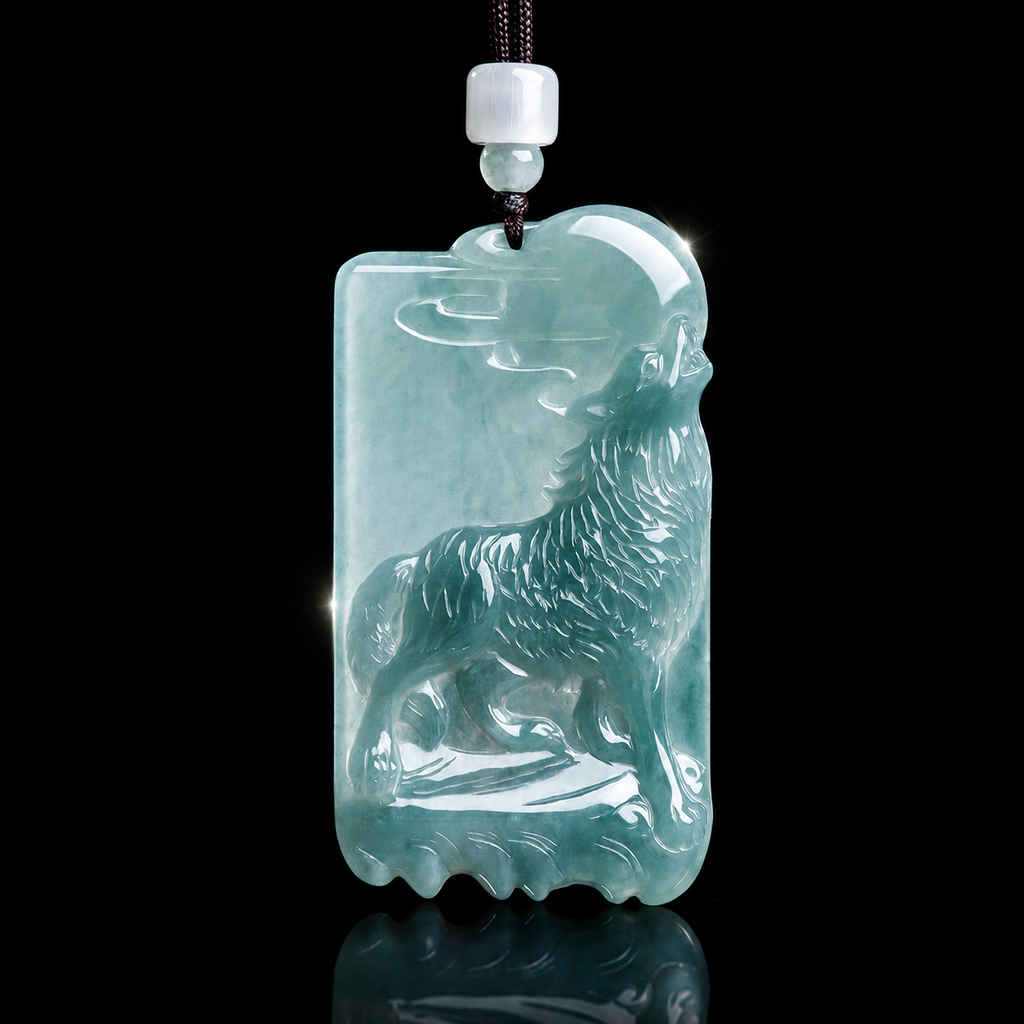 Howling Wolf Jade Pendant-Stay True and Stand Through Every Storm