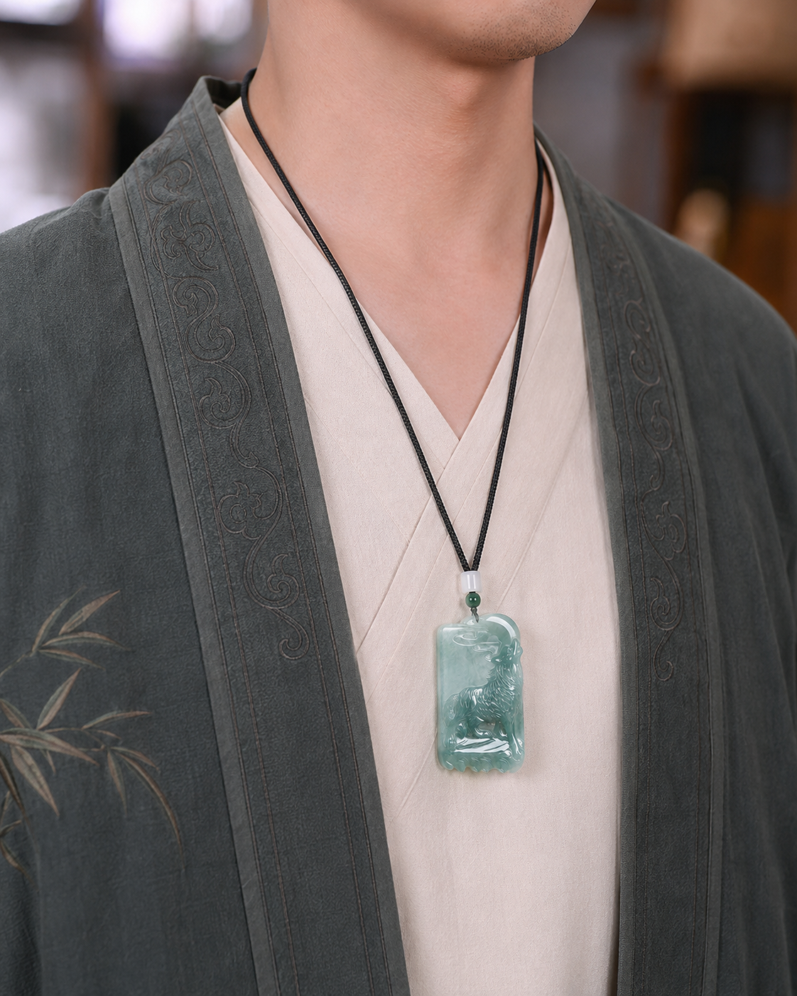 Howling Wolf Jade Pendant-Stay True and Stand Through Every Storm