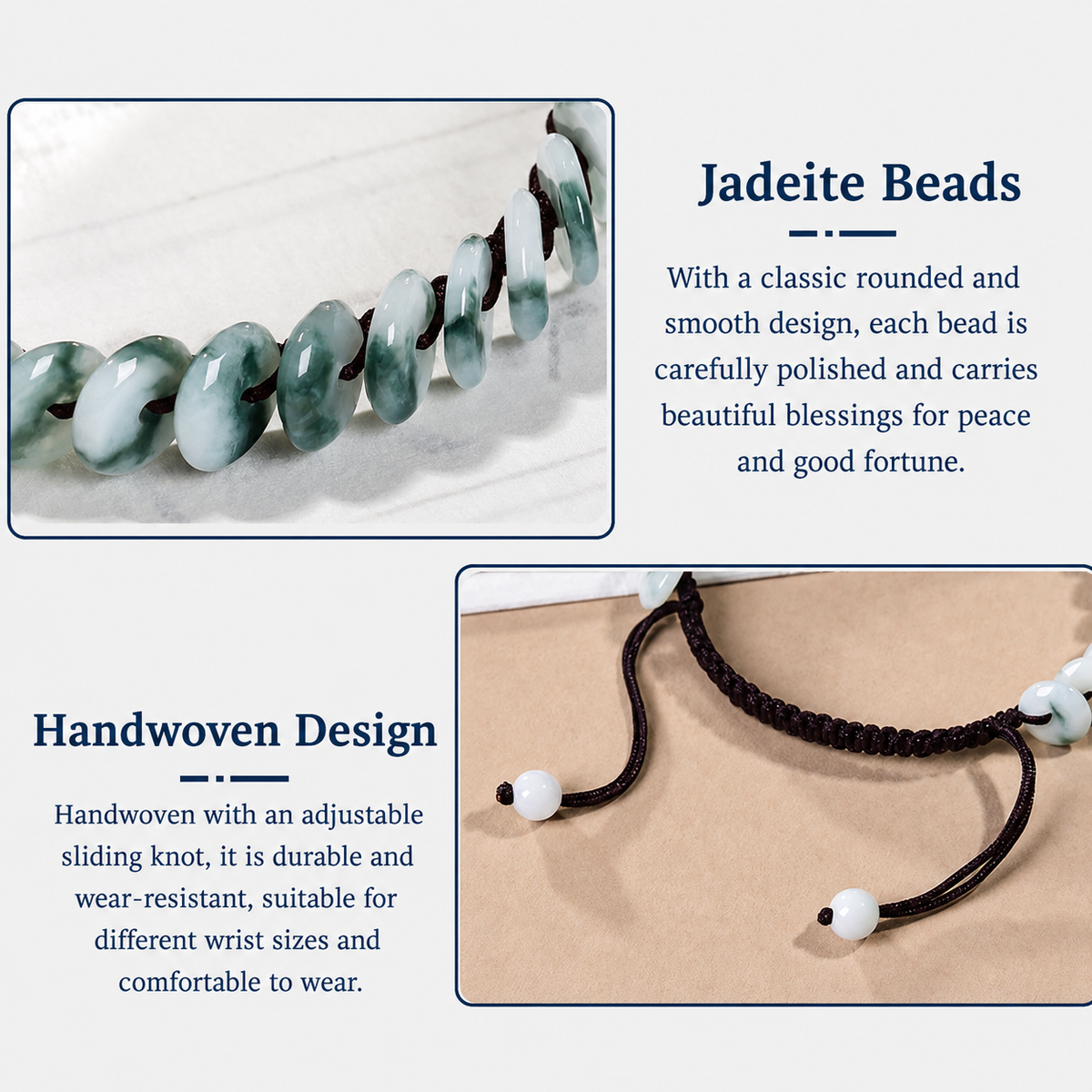 Peace in Motion-Jadeite Peace Buckle Bracelet