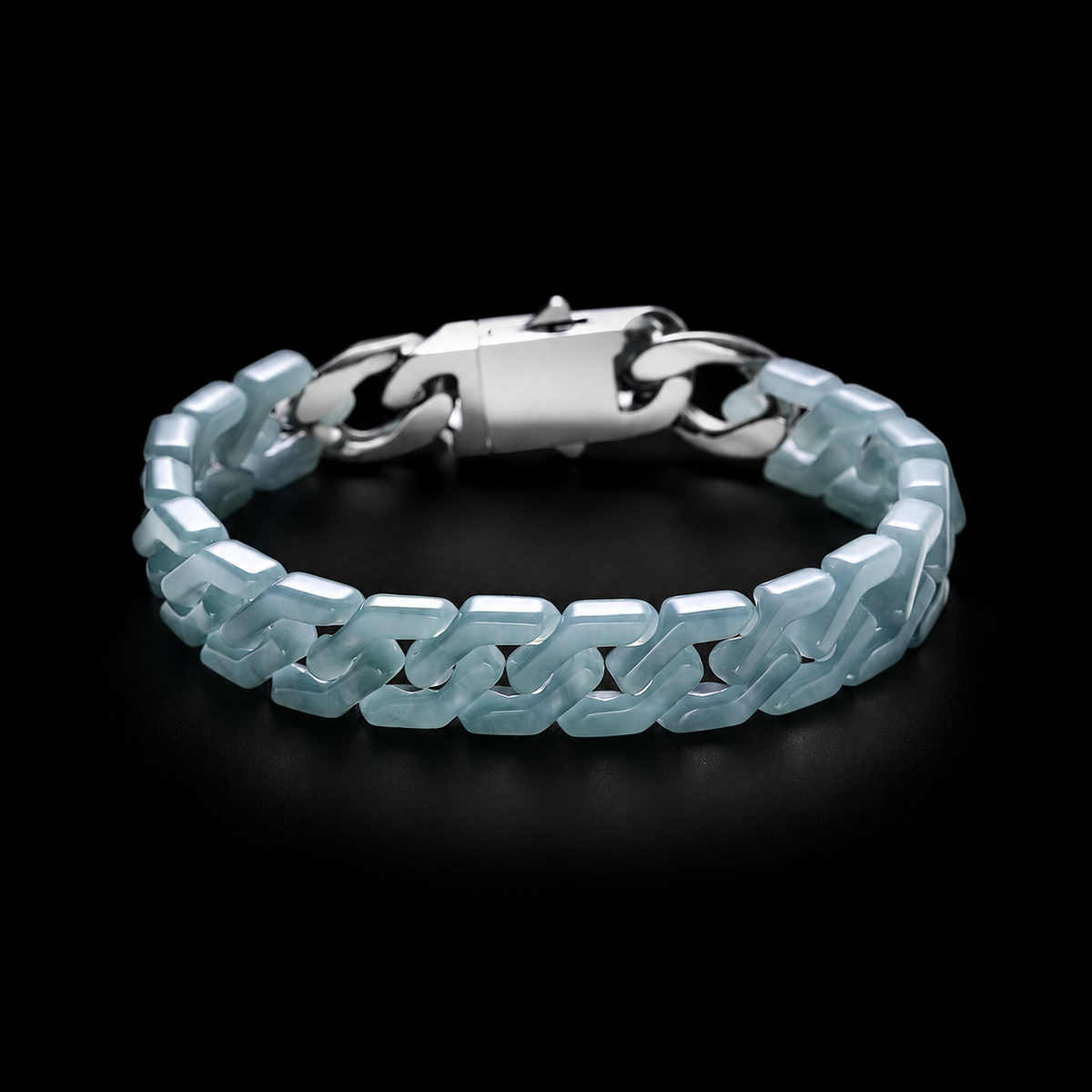 Blue Jade Cuban Bracelet-Confidence Connection