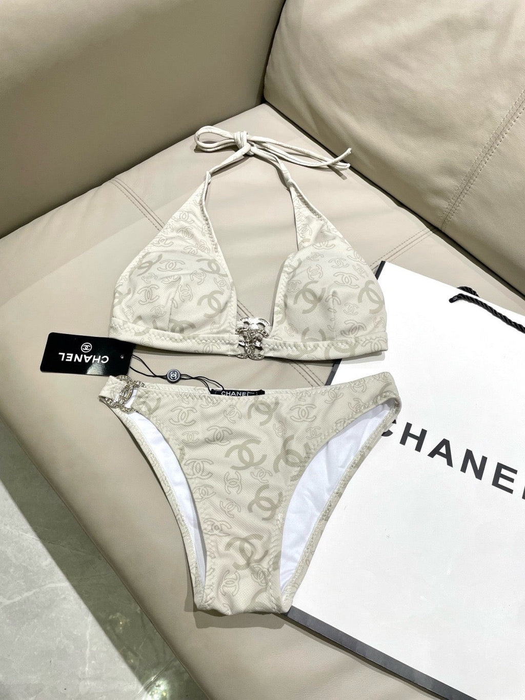 Logo Halter Bikini Set