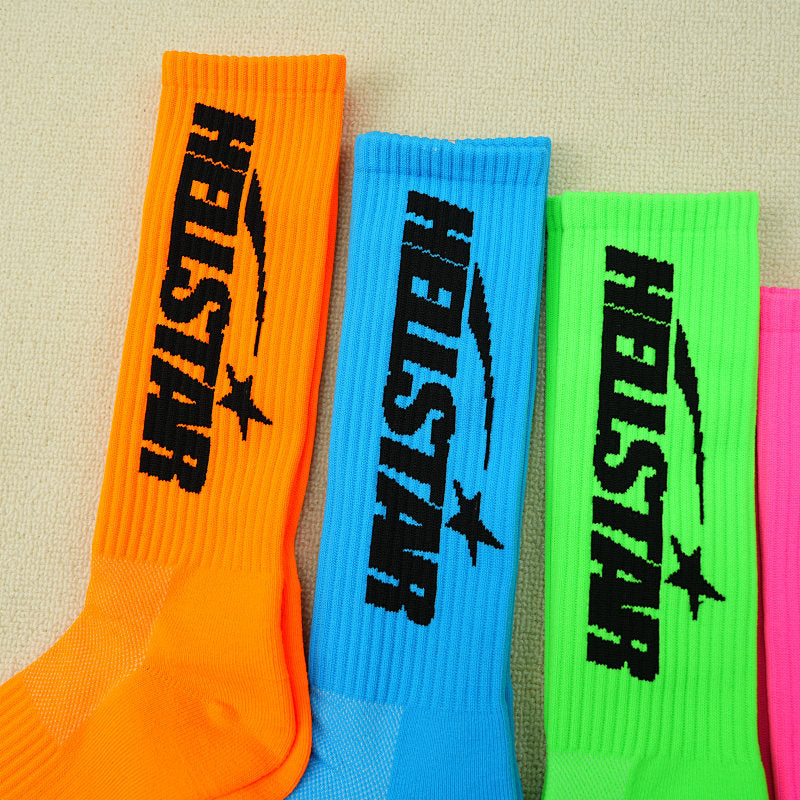 Hellstar Logo Socks (4 Pack) Neon