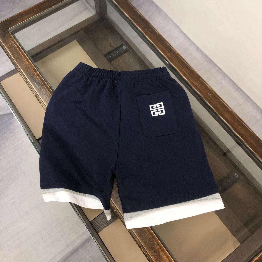 Layered Logo Drawstring Shorts