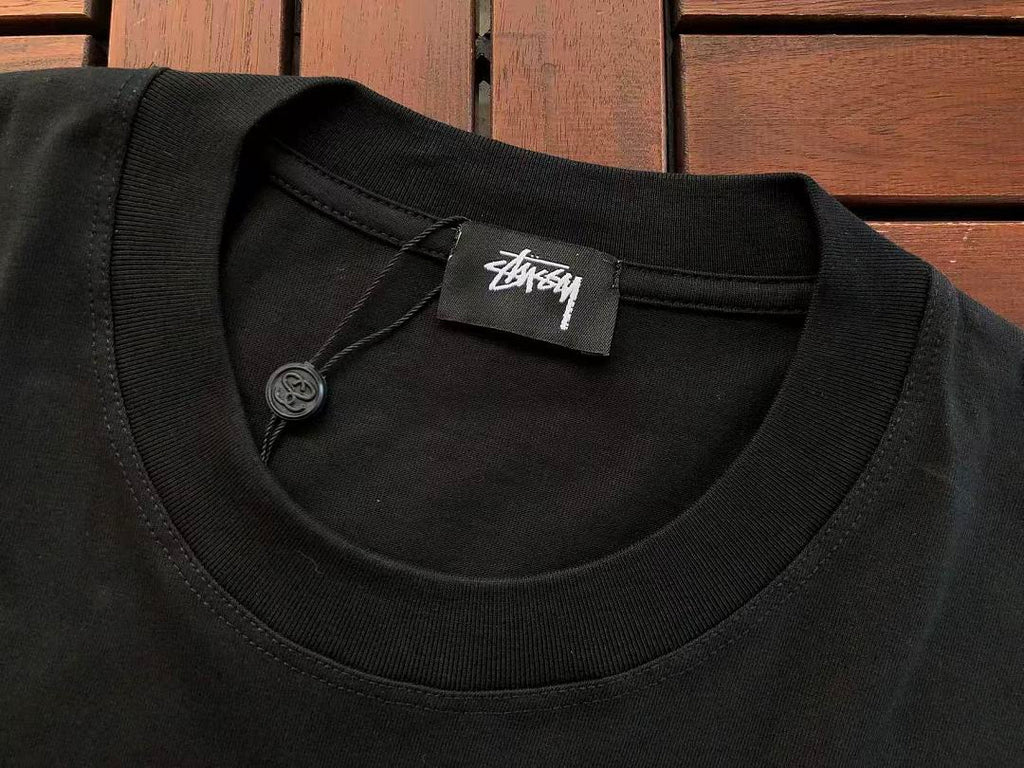 Black Flower Graphic Stussy T-Shirt