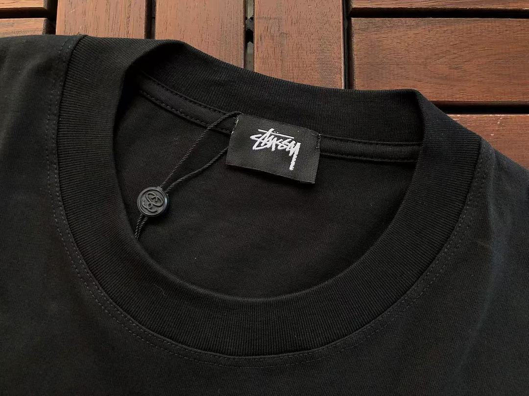 Black Flower Graphic Stussy T-Shirt