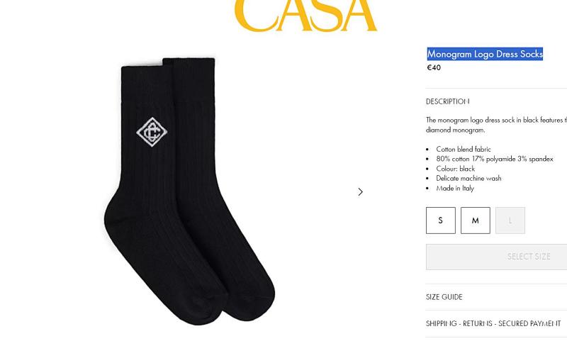 Casablanca Crew Socks - Black/White