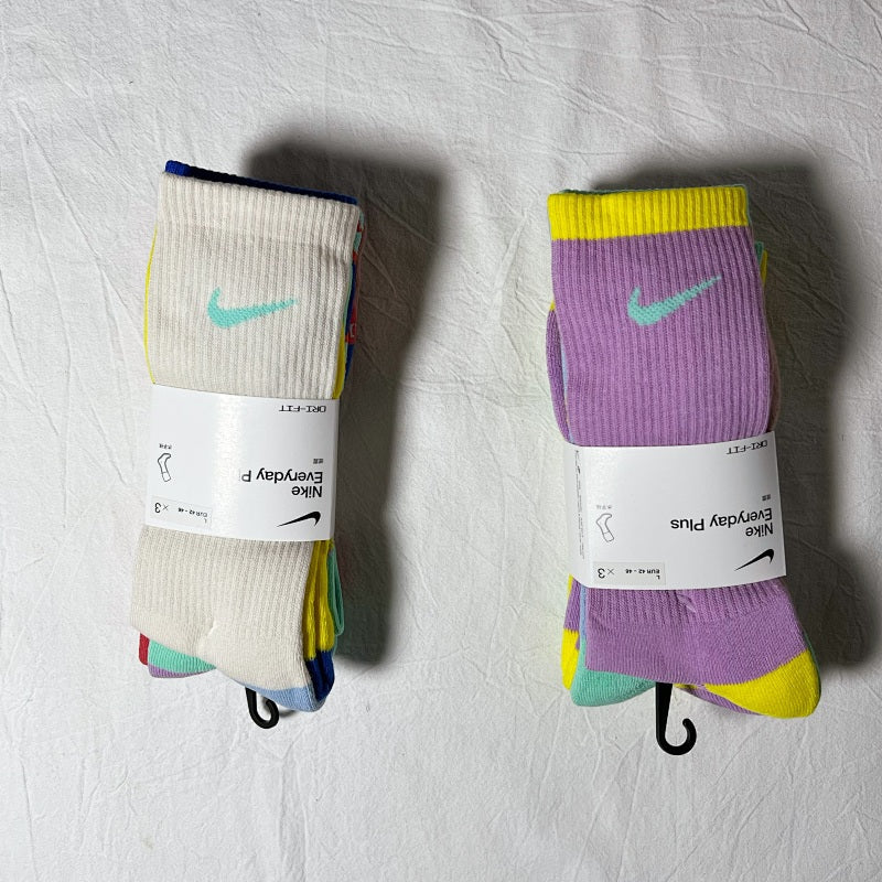 Nike Everyday Plus Crew Socks - Cream/Purple