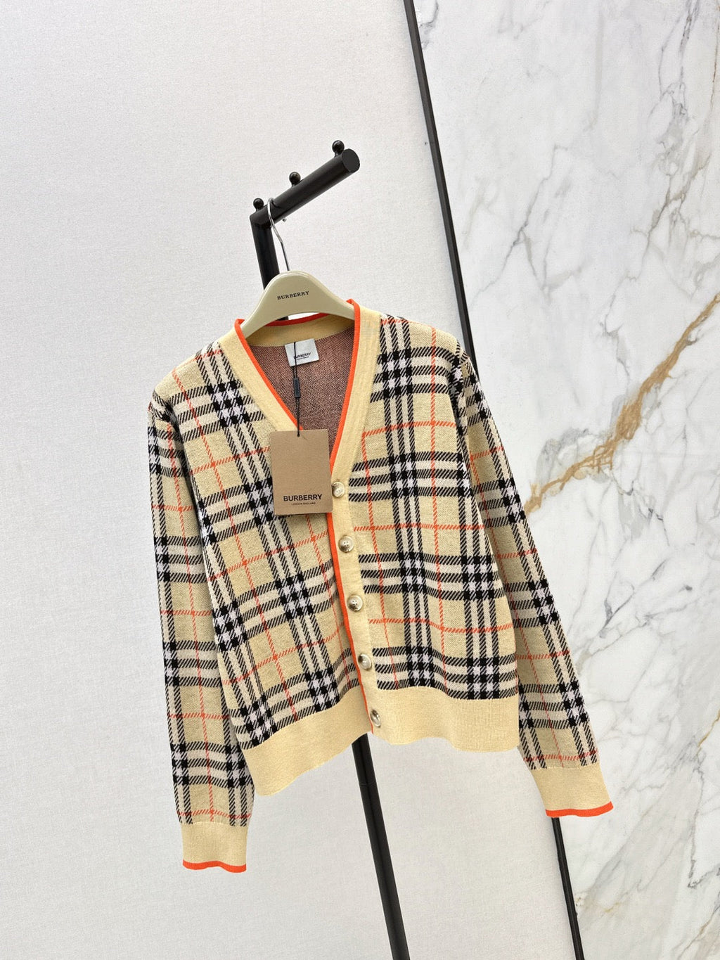Vintage Check Jacquard Cardigan