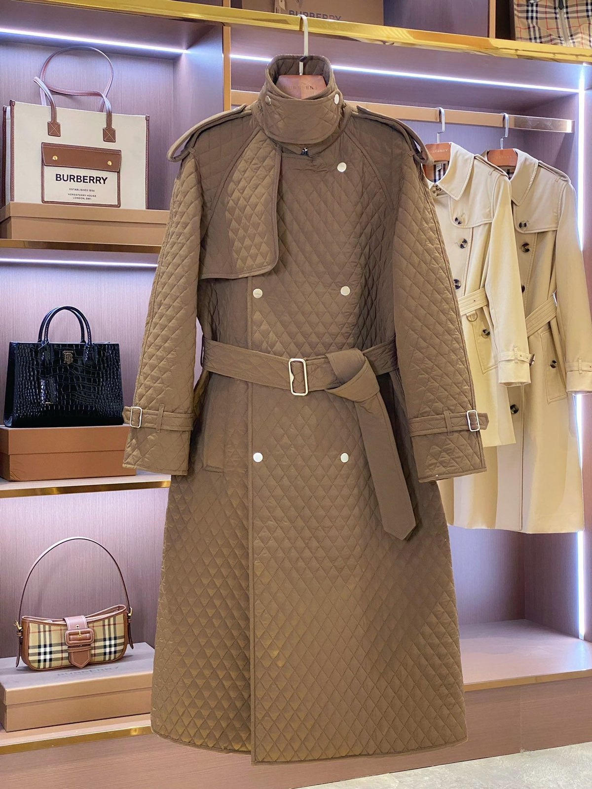 Quilted Trench Coat