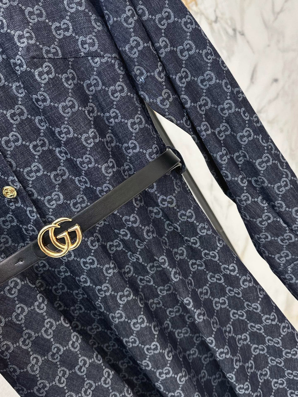 Monogram Jacquard Shirt Dress