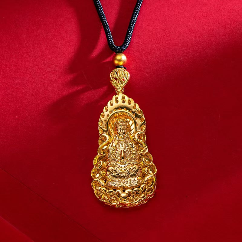Gold Guan Yin Buddha Pendant-Compassion & Serenity