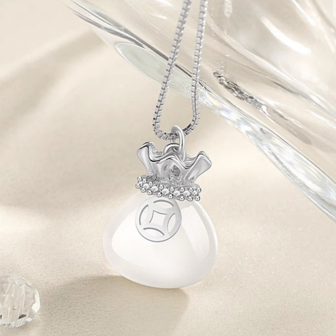 Blessings Gather-Lucky Money Bag Jade Pendant