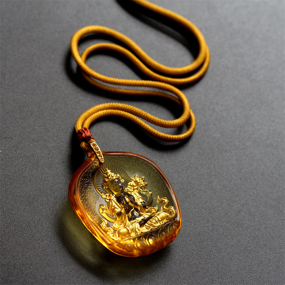 Sacred Compassion Four-Armed Guanyin Galze Pendant-Protection & Inner Strength