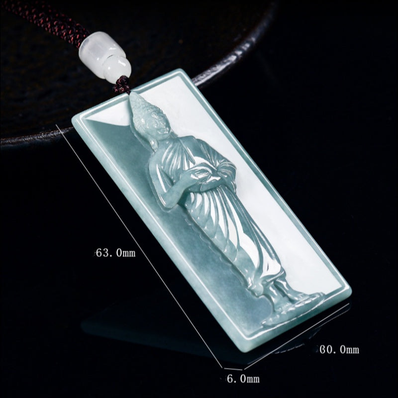 Path of Mindful Compassion Pindapata Buddha Jade Pendant