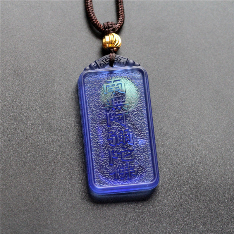 Sacred Zen Gilded Liuli Buddha Pendant - Golden Body & Halo Protection Series