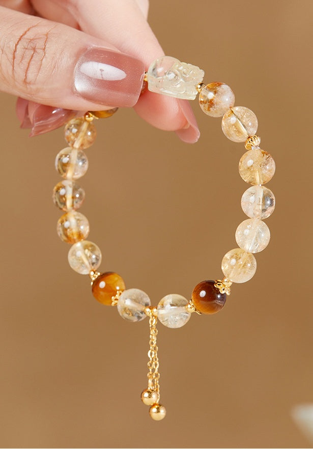 Golden Tiger's Eye Pixiu Bracelet ¨C Strength. Wealth & Prosperity