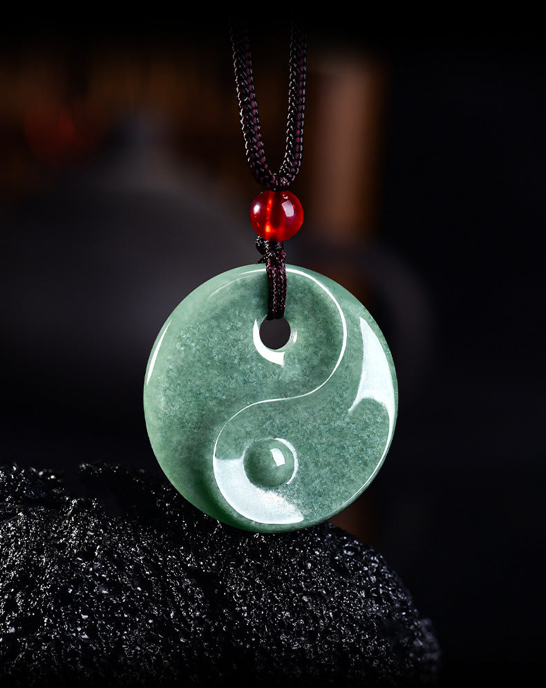 The Flow of Harmony: Jadeite Tai Chi Safe Knot Pendant